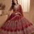Rich Red Multi Thread Work Bridal Lehenga Choli With Double Dupatta