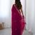 Pink color fendy satin silk fabric designer bollywood style girlie saree