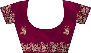 Pink satin silk blend style girlie saree 5