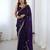 Purple color fendy satin silk fabric designer bollywood style girlie saree