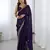 Purple color fendy satin silk fabric designer bollywood style girlie saree