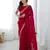 Red color fendy satin silk fabric designer bollywood style girlie saree