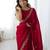 Red color fendy satin silk fabric designer bollywood style girlie saree