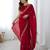 Red color fendy satin silk fabric designer bollywood style girlie saree