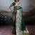 Green color silk blend fabric woven designer partywear saree