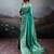Rama color silk blend fabric woven designer partywear saree