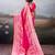 Pink color silk blend fabric woven designer partywear saree