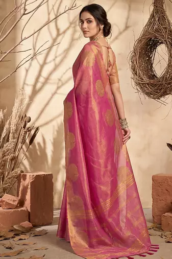 Wine beautful woven ethnic partywear saree