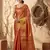 Rust color beautful woven designer ethnic partywear saree