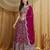 Women's Rani Pink Premium Georgette Embroidered Lehenga Choli with Dupatta