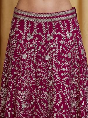 Women's Rani Pink Premium Georgette Embroidered Lehenga Choli with Dupatta 5