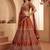 Stylish Rust Orange Hand Work Bridal Lehenga Choli With Double Dupatta