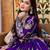 Purple Color Embroidery Coading Sequence and Thread Work Vichitra Lahenga Choli Set