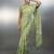 Light green woven floral & peacock motifs work silk blend fabric traditional elegant style