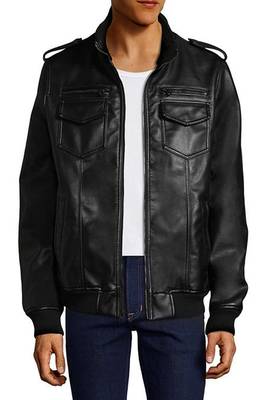 men's black premium lambskin leather jacket vintage inspired look versatile 1