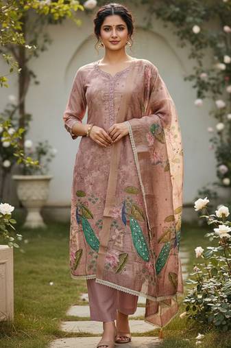 Pink color simmer cotton fabric designer salwar kameez with elegant hand work