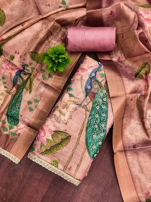 Pink color simmer cotton fabric designer salwar kameez with elegant hand work 3