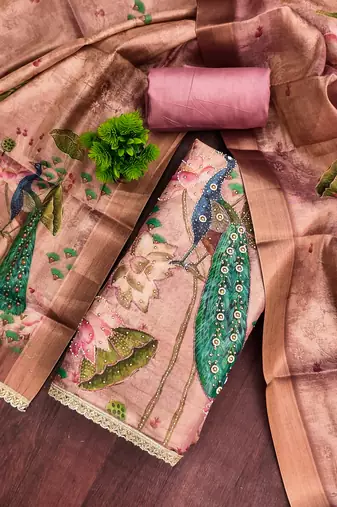 Pink color simmer cotton fabric designer salwar kameez with elegant hand work