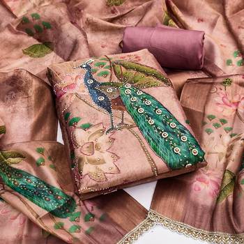 Pink color simmer cotton fabric designer salwar kameez with elegant hand work 4