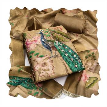 Beige color simmer cotton fabric designer salwar kameez with elegant hand work 2