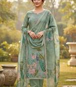 Blue color simmer cotton fabric designer salwar kameez with elegant hand work