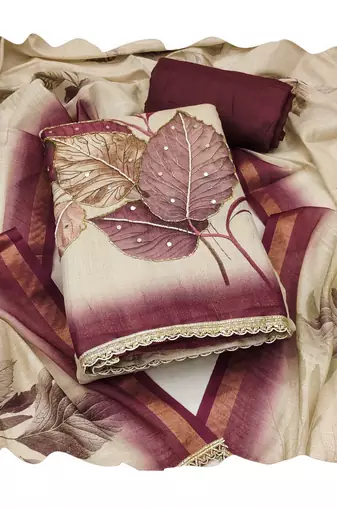 Off white color simmer cotton fabric designer salwar kameez with elegant hand work