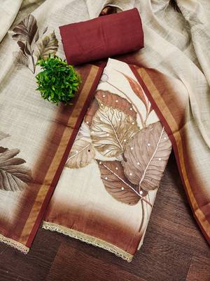 Off white color simmer cotton fabric designer salwar kameez with elegant hand work 3