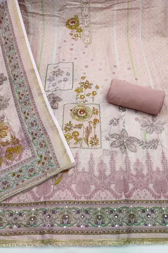 Pink color simmer cotton fabric designer salwar kameez with elegant hand work