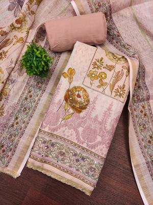 Pink color simmer cotton fabric designer salwar kameez with elegant hand work 4