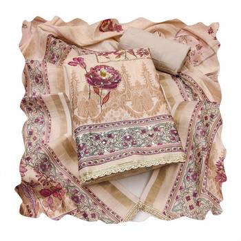 Peach color simmer cotton fabric designer salwar kameez with elegant hand work 2