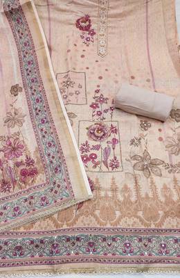 Peach color simmer cotton fabric designer salwar kameez with elegant hand work 3