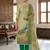 Beautiful green color linen cotton fabric designer salwar kameez for girls