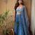 Dusty Blue Faux Georgette Lehenga Choli with Sequin & Thread Embroidery and Pearl Work Net Dupatta