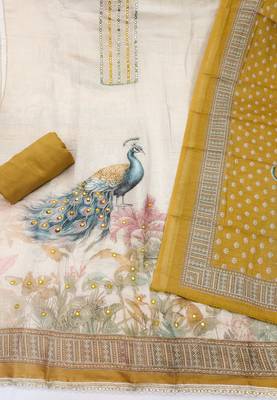 Beautiful mustard color linen cotton fabric designer salwar kameez for girls 2