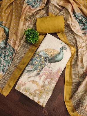Beautiful mustard color linen cotton fabric designer salwar kameez for girls 4