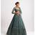 GREEN Designer Faux Georgette Lehenga Choli with Heavy Sequin & Zari Embroidery Work and Net Dupatta