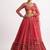 RED Designer Faux Georgette Lehenga Choli with Heavy Sequin & Zari Embroidery Work and Net Dupatta