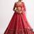 RED Designer Faux Georgette Lehenga Choli with Heavy Sequin & Zari Embroidery Work and Net Dupatta