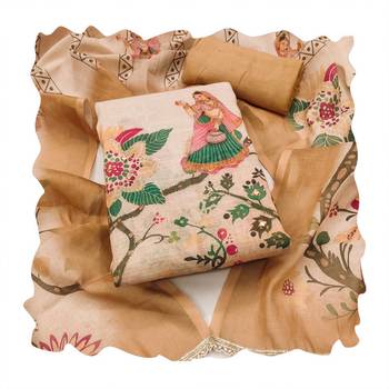 Beautiful peach color linen cotton fabric designer salwar kameez for girls 3