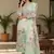 Beautiful sea green color linen cotton fabric designer salwar kameez for girls