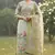 Beautiful pista color linen cotton fabric designer salwar kameez for girls