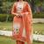 Beautiful rust color linen cotton fabric designer salwar kameez for girls