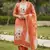 Beautiful rust color linen cotton fabric designer salwar kameez for girls
