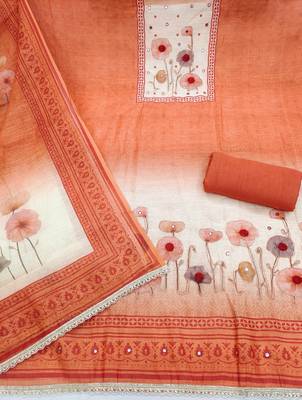 Beautiful rust color linen cotton fabric designer salwar kameez for girls 2