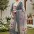 Beautiful grey color linen cotton fabric designer salwar kameez for girls