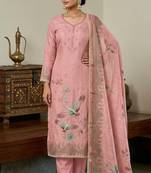 Pink color smart and elegant lilen cotton salwar kameez