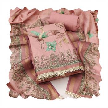 Pink color smart and elegant lilen cotton salwar kameez 2
