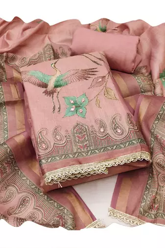 Pink color smart and elegant lilen cotton salwar kameez