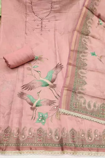Pink color smart and elegant lilen cotton salwar kameez
