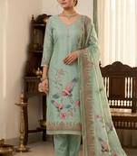Blue color smart and elegant lilen cotton salwar kameez